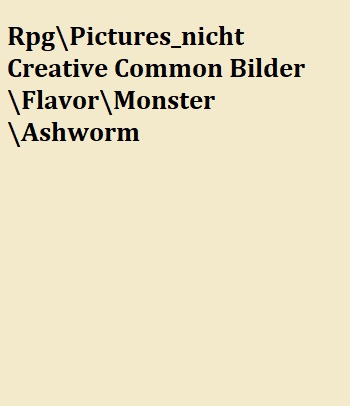 Künstlerisch interpretierte Darstellung eines Aschwurms. Aschwürmer besitzen entgegen der Darstellung des Künstlers keine Augen.