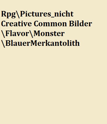 Blauer Merkantolith. Sichtbar sind die dicken Rücken und Beinpanzerungen sowie der schwach gepanzerte Hals.