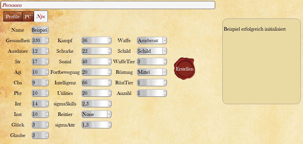 SubTab Profile im SubTab Personen