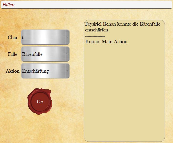 Feysiriel entschäft eine Bärenfalle.