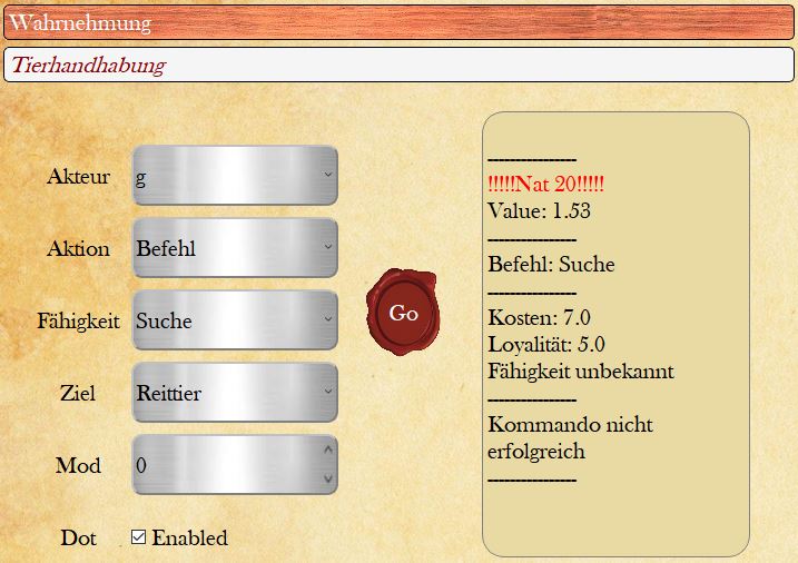 Erfolgloser Befehl.