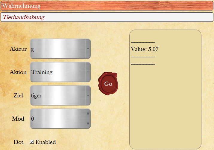 Training eines Tieres.